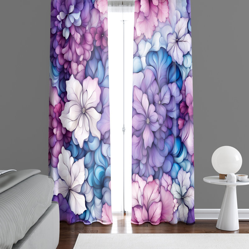 Paire de rideaux semi-transparents en polyester Elerte, L 40 po x L 61 po