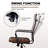 Amaiia Mid-Back Ribbed Upholstered Swivel Genuine Leather Ergonomic Office Desk Chair, Conference Chair-795756786