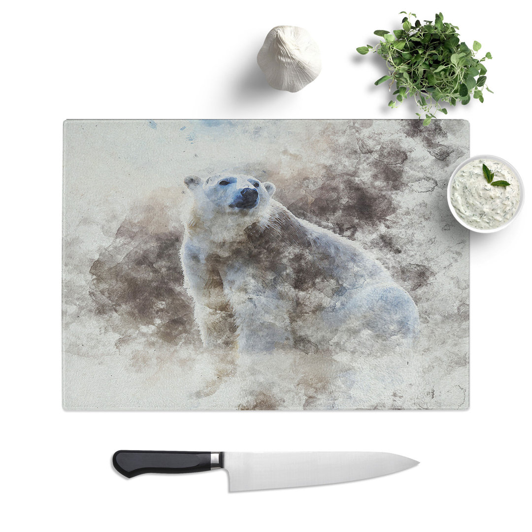 Tempered Glass Polar Bear Chopping Board
