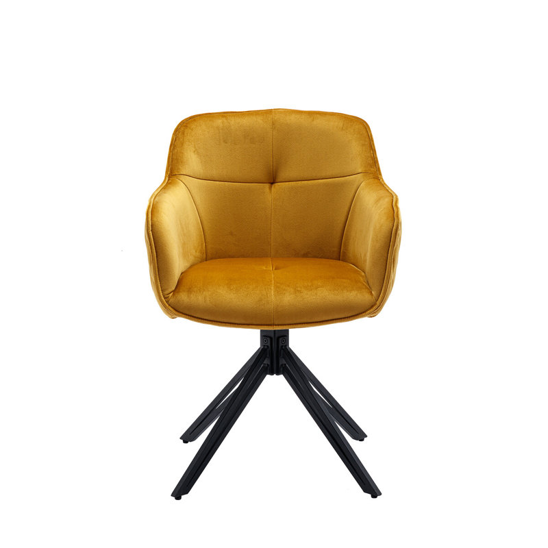 Fabiola 49cm H 100% Polyester Upholstered Metal Accent, Yellow