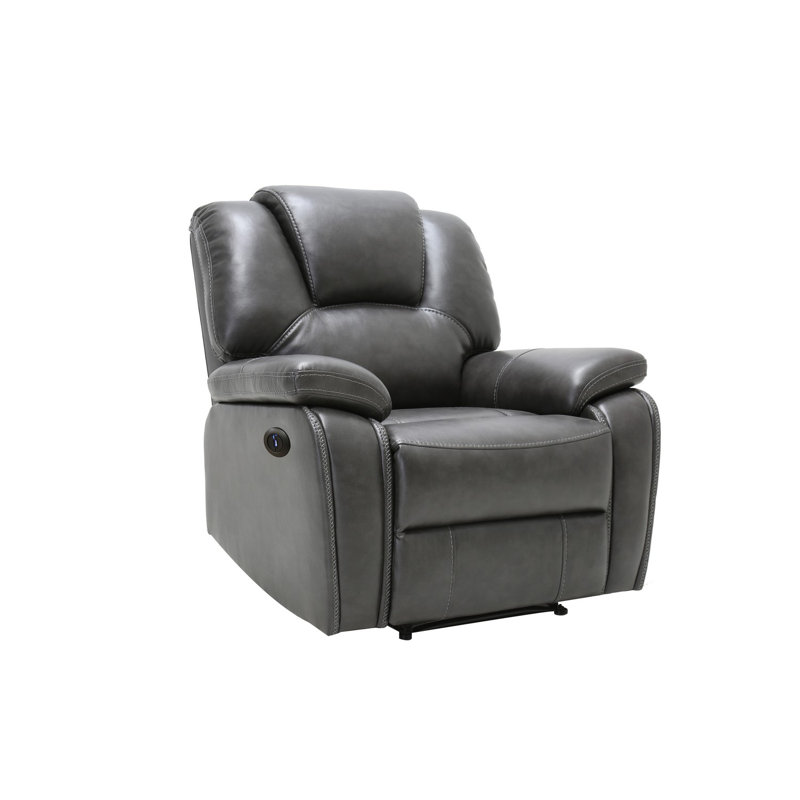 Fauteuil inclinable électrique l 39 po Hanes, Cuir gris assorti
