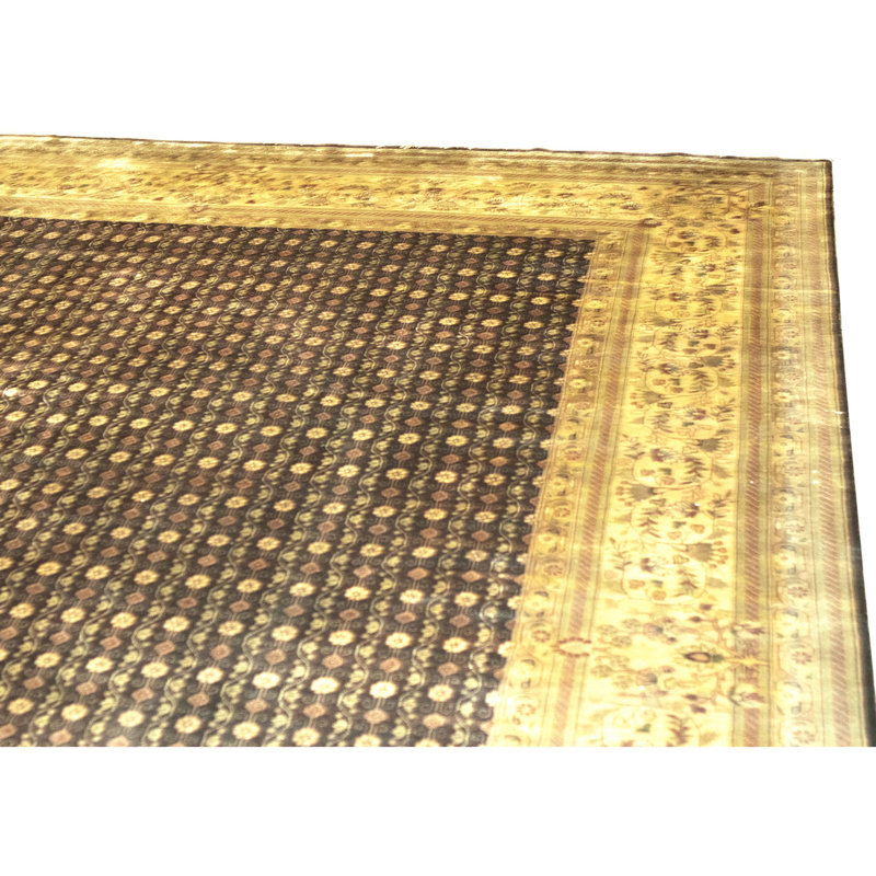 High-Quality Hand-Knotted Plum And Gold Area Rug