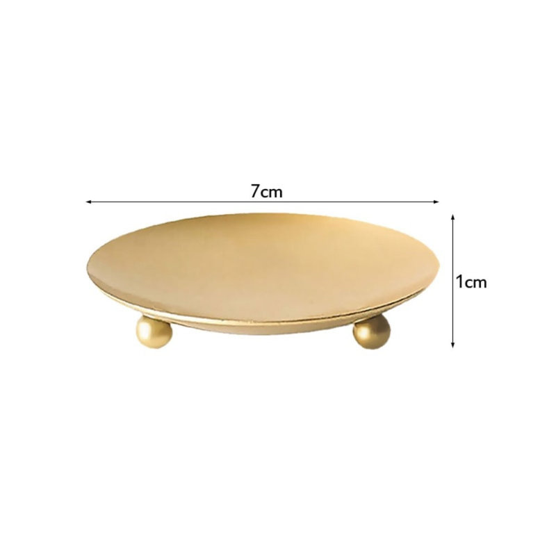 0.39'' H Iron Tabletop Tealight Holder, Gold, 0.39" H x 2.76" W x 2.76" D