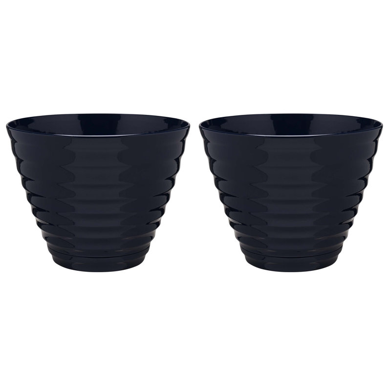Jardinière ronde Beehive avec soucoupe attachée (paquet de 2)