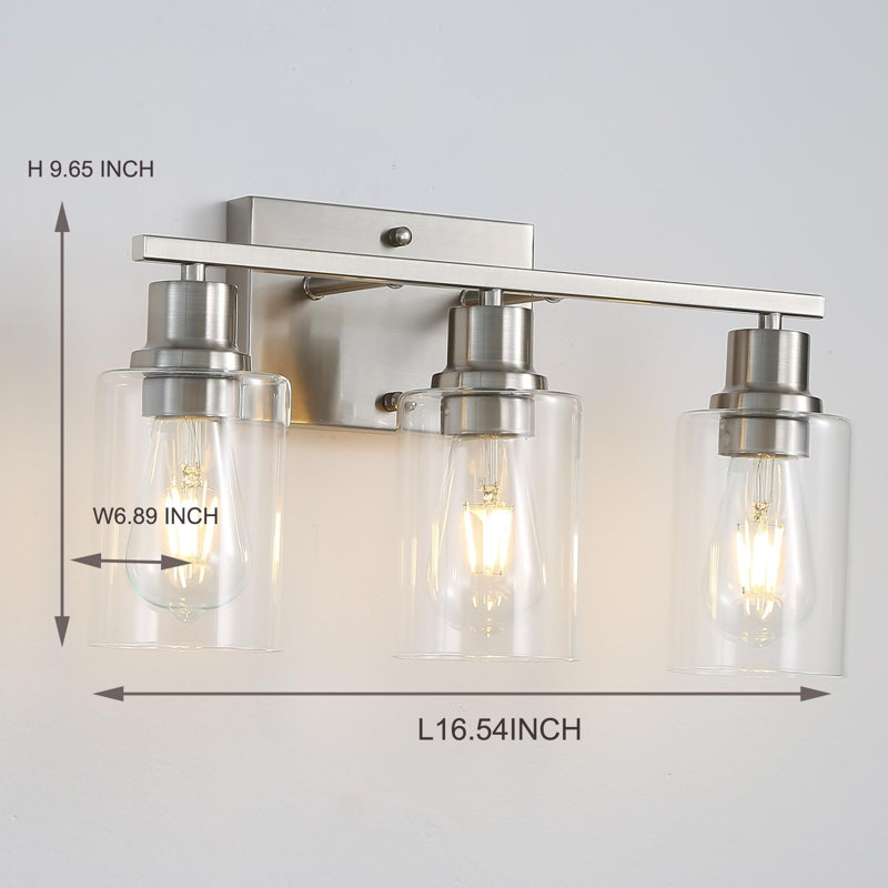 Appliques murales modernes avec abat-jour en verre transparent, luminaires de meuble-lavabo pour salle de bain, salon, chambre à coucher et couloir