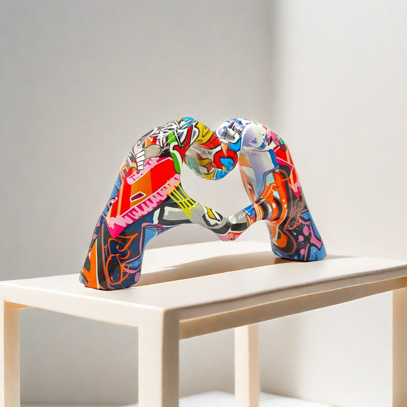 Sculpture entrelacée de cœurs - Décoration de table élégante