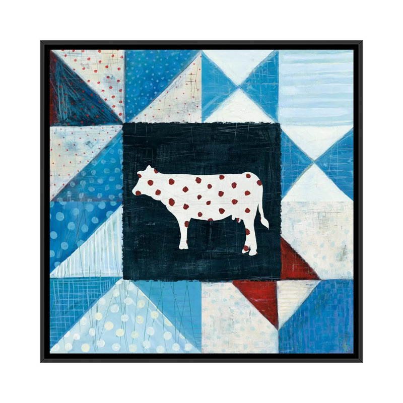 « modern americana farm », reproduction d’art sur toile tendue, L 18 po x H 18 po x P 1,5 po, Toile encadrée noire