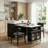 74" Kitchen Island Center With Extendable Drop Leaf Dining Table,Modern Farmhouse Prep Station With Storage