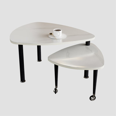 360 Degree Roratable White Sintered Stone Top Rotatable Modern Coffee Table For Living Room, Rock Slabs Tabletop With Solid Wood Legs Cocktail Table, Rotating Modern Apartment Wood Furniture