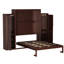 Grand lit en noyer avec 2 garde-robes de rangement intégrées et tablettes pliantes, plateforme multifonctionnelle pour chambre à coucher, étagère de rangement spacieuse, chambre d'amis pliable-2139793957-2139793959