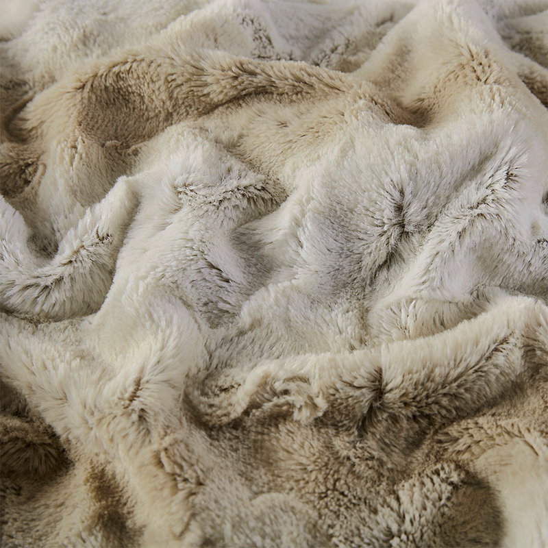 Oversized Faux Fur Throw, 69.99" L x 59.99" W, Sand