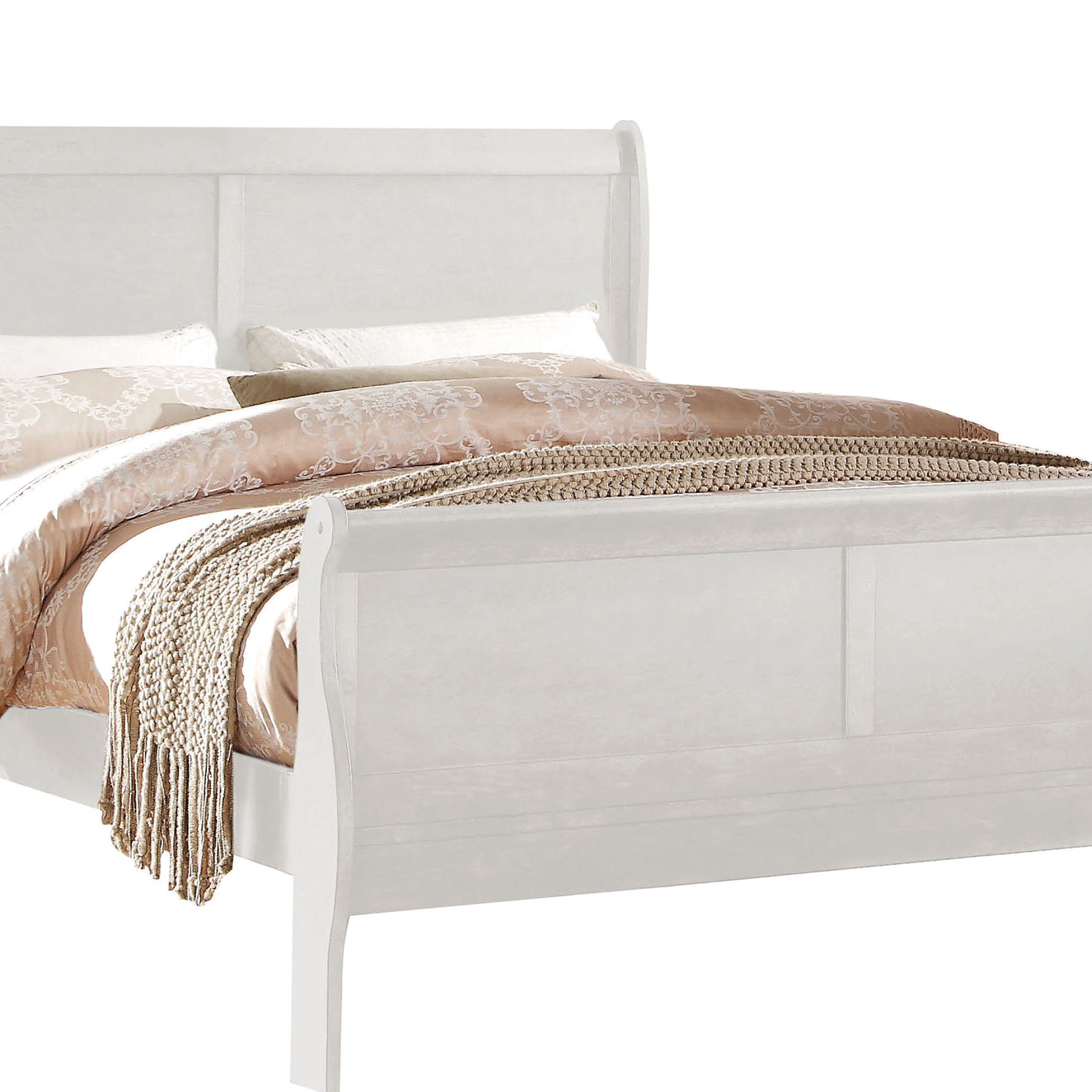 Red Barrel Studio® Queen Bed Of White Colorway, Classic Style With ...