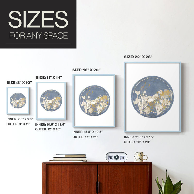 «Strawberries and Forge II», reproduction encadrée - bois massif, Bleu, H 10 po x l 8 po