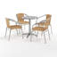 Ensemble de table ronde intérieure / extérieure en aluminium 23,5 po avec 4 chaises en rotin Haverhill-122612527