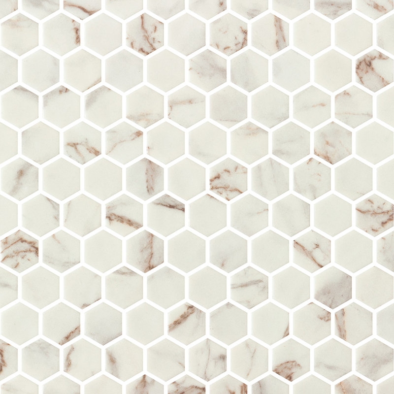 Spectrum Vibrant Hexagon Recycled Glass Mosaic Yoar