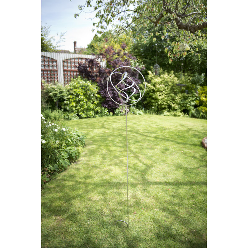 Gyroscope Wind Spinner on Stake – Large Metal Kinetic Garden Sculpture for Patio, Lawn & Outdoor Décor