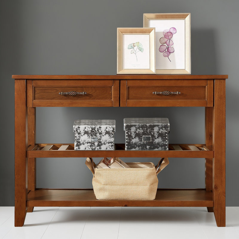 42" Console Table Entryway Table for Hallway Living Room with 2 Drawers, Brown