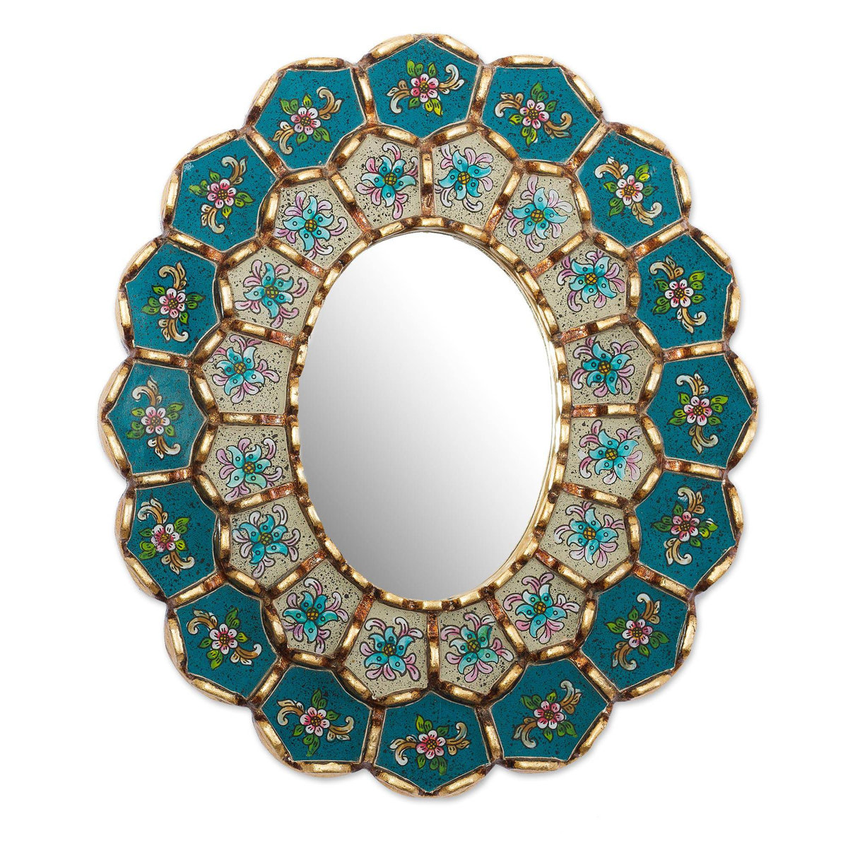 Zumalai Solid Wood Convex Mirror - Romantic Wall Art
