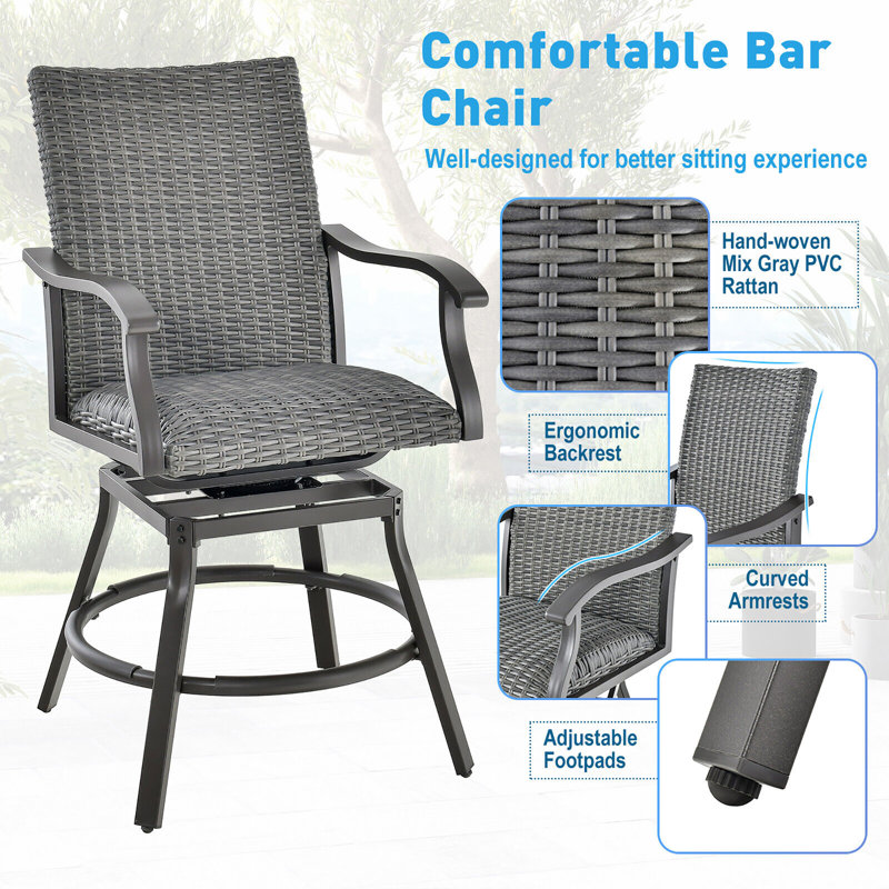 Tabouret de comptoir d'extérieur 26 po Bahos