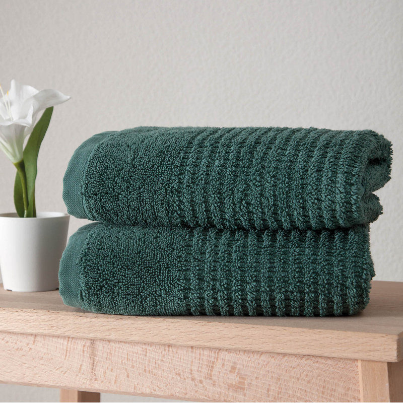 Earline Turkish Cotton Hand Towel Set, Green