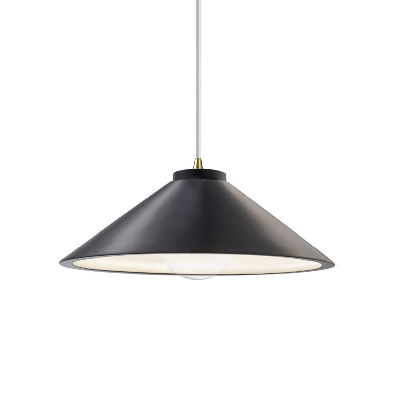 Luminaire suspendu à 1 lumière de la collection Leni, Laiton antique, Carbone noir mat
