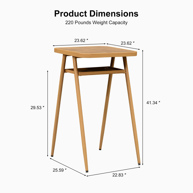 Table de bar George Oliver, Plateau brun / base brune
