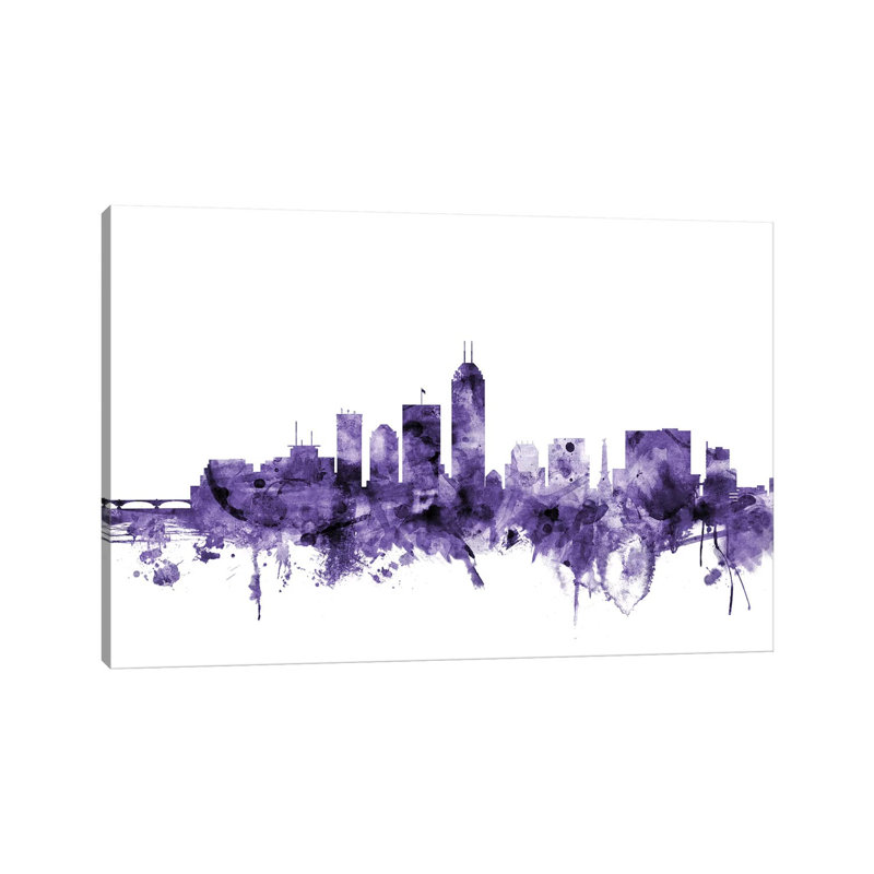 Indianapolis, Indiana Skyline by Michael Tompsett - Wrapped Canvas Gallery-Wrapped Canvas Giclée, 20.32 cm H x 30.48 cm W