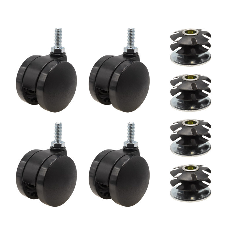 2 in. Black Furniture Swivel Caster for 1-1/2 in. Round