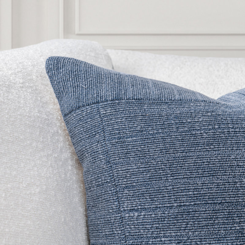 Moksha Linen Blend Throw Pillow, Sea Blue