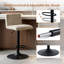 Modern Suede Height Adjustable Bar Stool with Low Back & Footrest 360 Swivel Kitchen Counter Stool-2000394263