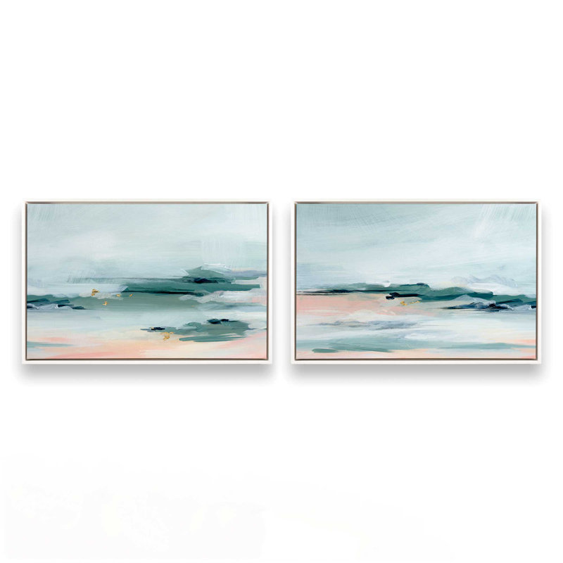 Ensemble de 2 courants sereins, H 9 po x l 26 po, Cadre flottant blanc opaque