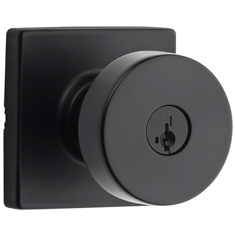 Keyed Door Knob with SmartKey, Matte Black