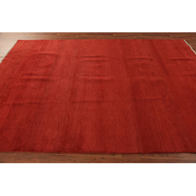 Tapis rouge moderne Gabbeh 7 x 9