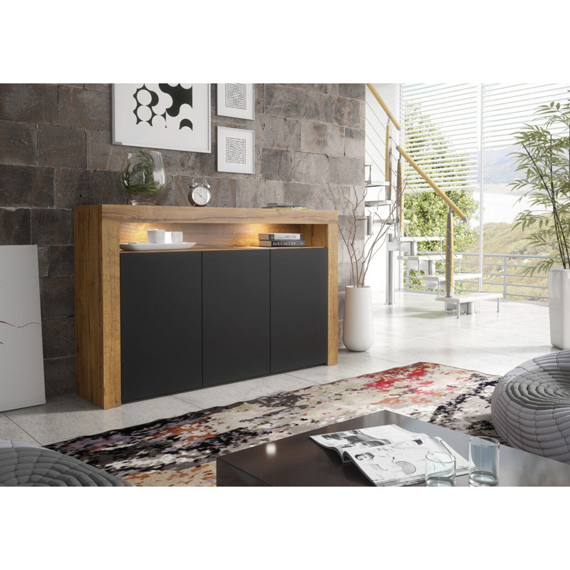 Argyro 393.7cm Sideboard, Oak Black