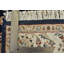 Tapis bleu / ivoire en laine noué à la main de conception unique 4 pi x 6 pi 2 po