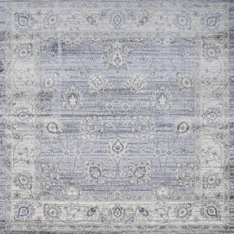 Tapis persan moderne moderne gris clair traditionnel marocain, Carré 6 pi 7 po