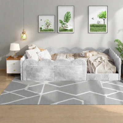 Lits modernes avec rangement, lit double rembourré en bois aggloméré pour la maison