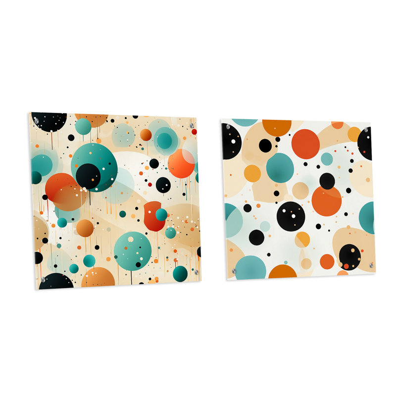 Cleti - Ensemble de 2 peintures murales abstraites en acrylique, H 36 po x l 73 po