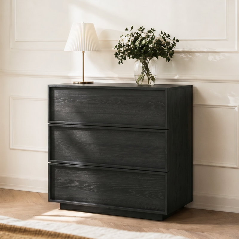 Commode moderne 3 tiroirs Abbate, Blue