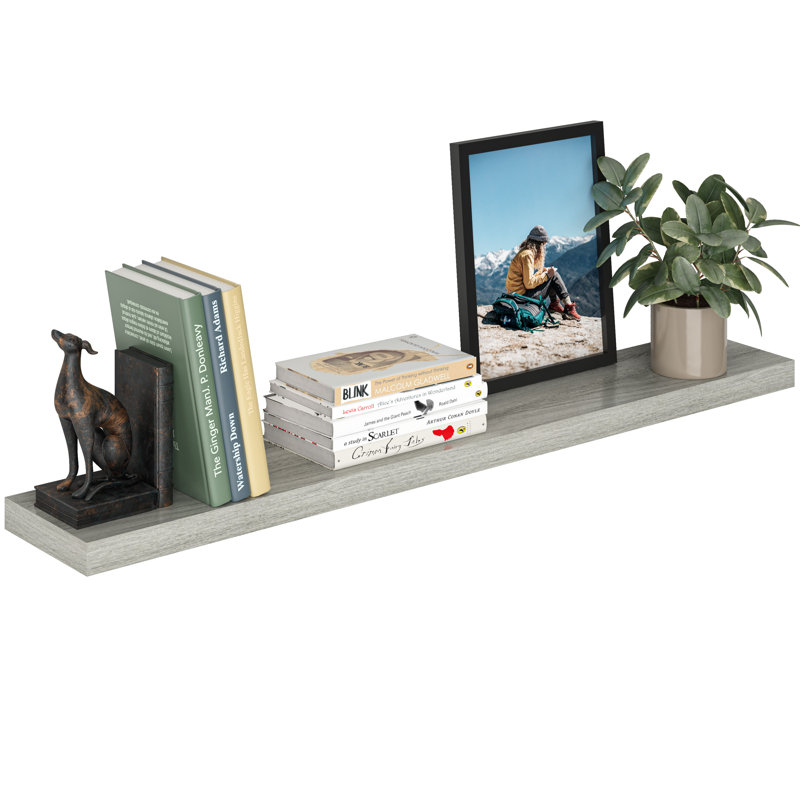 Gray Oak 48" Floating Wall Shelf with Invisible Bracket