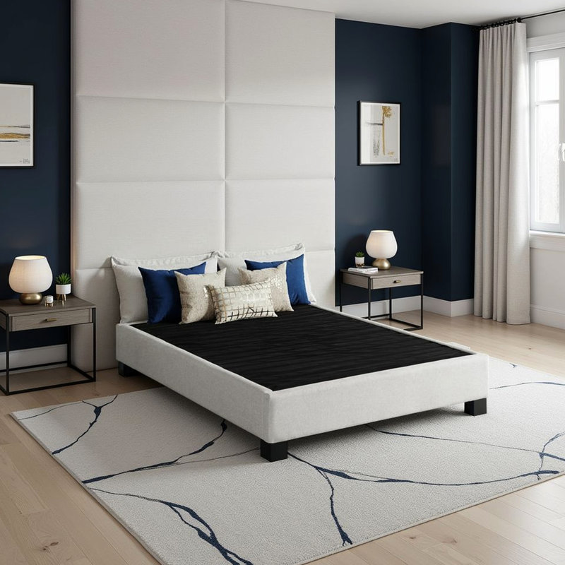 Oatmeal Modern Queen Bed