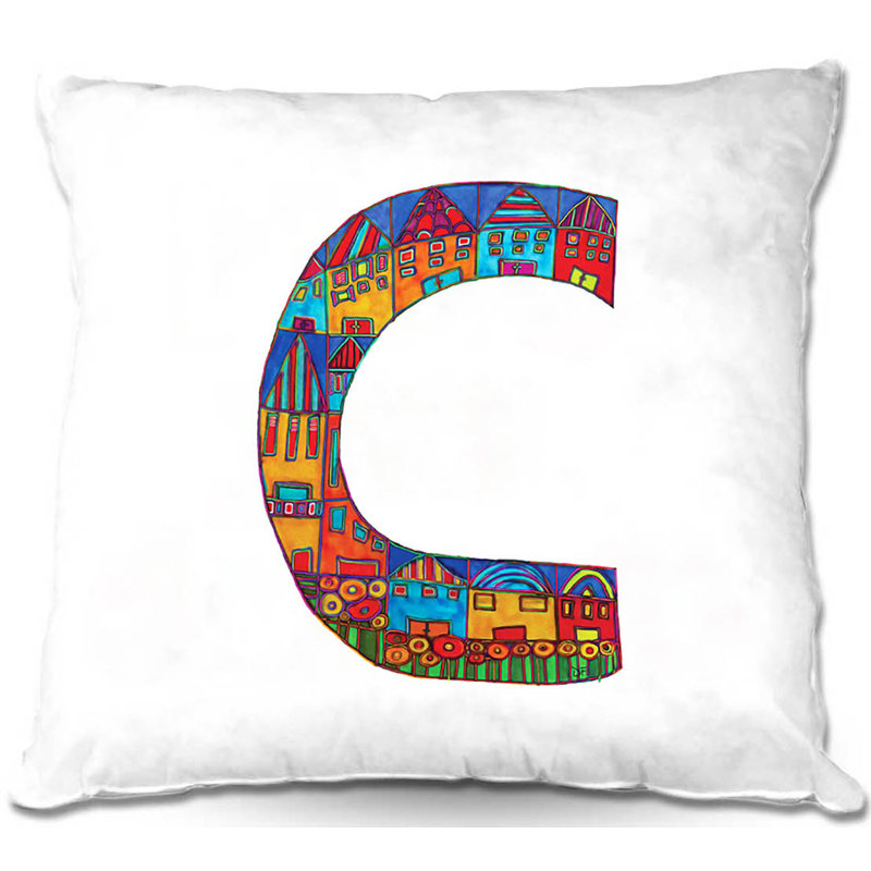 Housse et insert de coussin Couch Alphabet, 16 po x 1 po, C