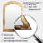 Brown Faded Sepia Leaves III - Leaves Arch Mirror, Brown Asymmetrical Decorative Wall Mirror, Printed Metal Art-1720190871