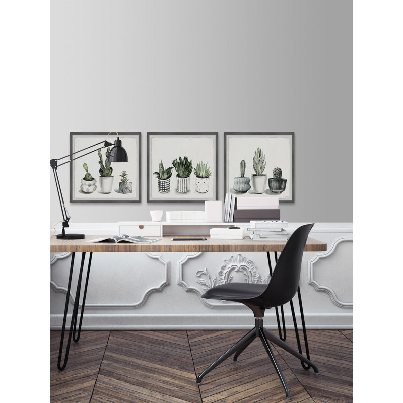 Cactus Overoad par Marmont Hill - ensemble de 3 cadres photo, H 12 po x l 12 po