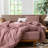 MooMee Gingham Duvet Cover Set 100% Washed Cotton Linen Like Lightweight-124443995-121465077