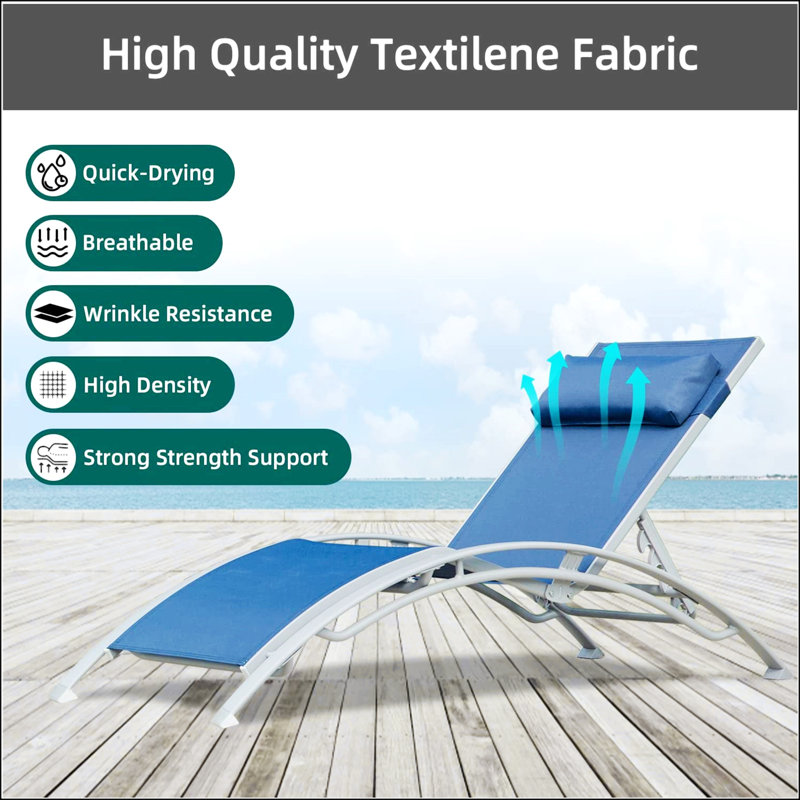 Ensemble de 3 chaises longues pour piscine