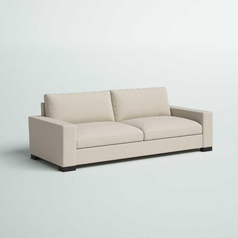 Michaella 94'' Upholstered Sofa, White Fabric