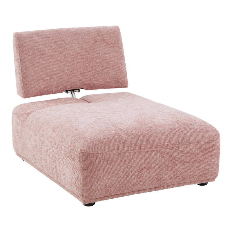 Aukeem 3 - Piece Upholstered Sectional, Pink Polyester