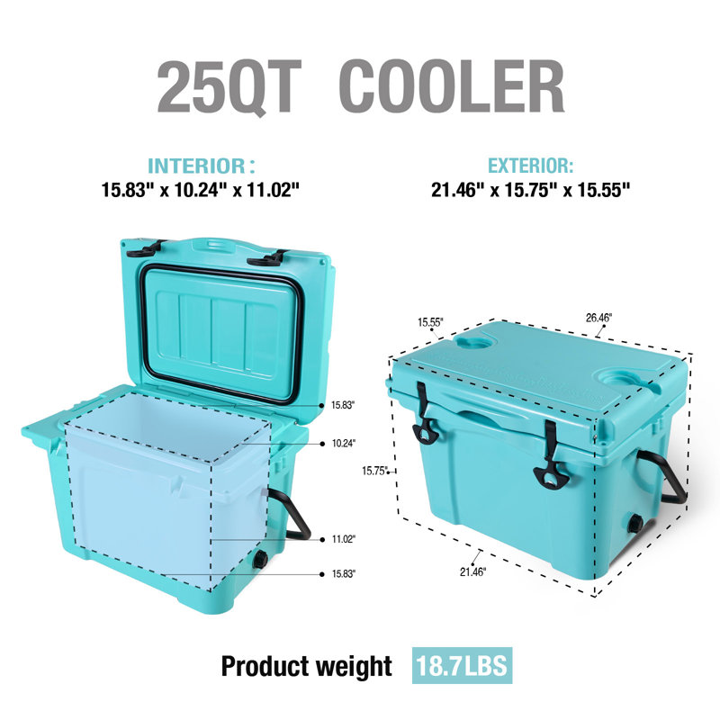 Glacière portable 25qt, Turquoise