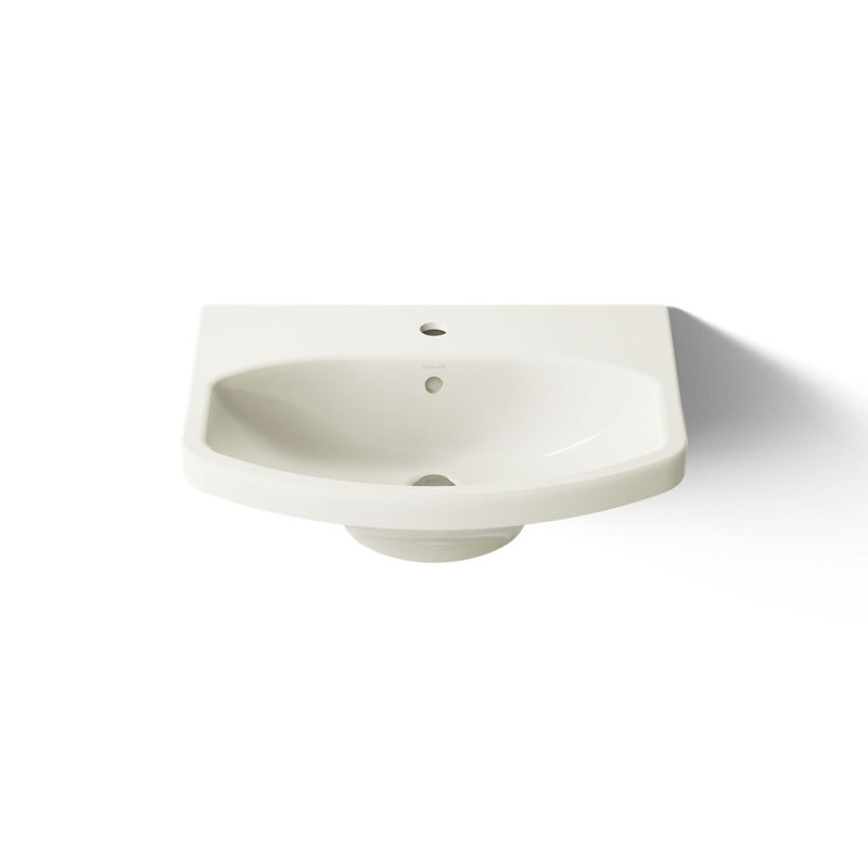 Cimarron Vitreous China 23" Pedestal Bathroom Sink with Overflow, Biscuit, Single Hole